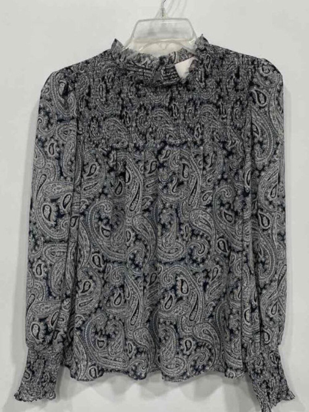 NWT Cinq à Sept Women's Multicolor Paisley Long Sleeve Blouse Top Size M